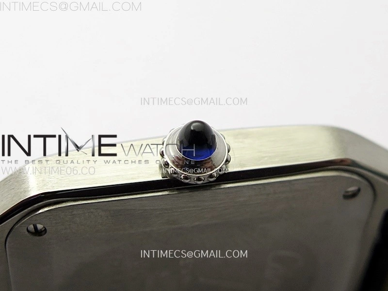 Santos Dumont 43.5mm SS F1F Best Edition Silver Dial on Blue Leather Strap Quartz